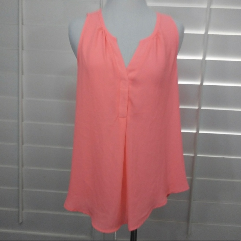 Lush pink high low sleeveless top S